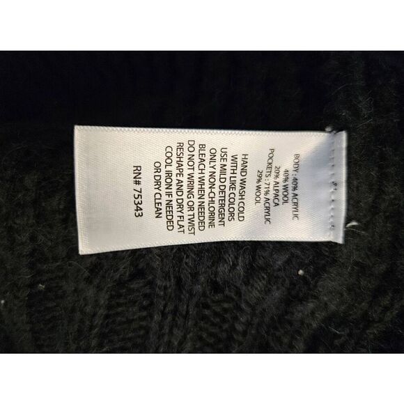 Max Studio heavy black knitted cardigan.  Size L. - Picture 4 of 4